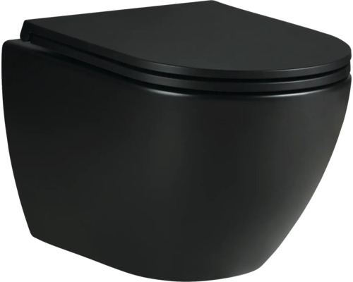Wand-WC Set SAMAR schwarz matt